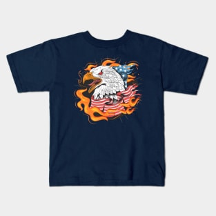 eagle American flag Kids T-Shirt